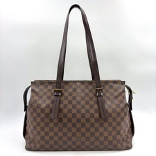Borsa a tracolla Louis Vuitton Chelsea Damier ebene tote bag pelle marrone PVC