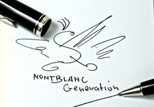 Montblanc Generation Rollerball, resina pregiata nera, ferramenta platinata.  (K4)