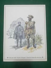 Ufficiale  Kebur Zebagna , Guardia Imperiale Abissina  , vecchia stampa  21x28