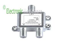 DIVISORE PARTITORE ANTENNA TV-SAT 2 USCITE DIGIT CON PASSAGGIO TENSIONE