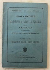 Antico Libro Militaria Regolamento Evoluzioni Fanteria 1876