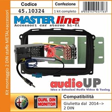 MASCHERINA AUTORADIO 2 DIN ALFA ROMEO GIULIETTA 2014> KIT CON STAFFE E CABLAGGIO