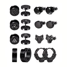 6 paia orecchini uomo