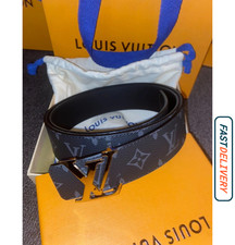 Cintura Uomo Louis Vuitton Eclipse - Nero/Grigio con Fibbia LV - Design Lusso