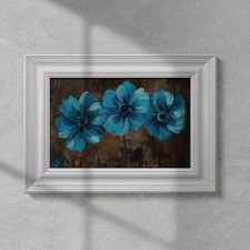 Quadro Moderno con Fiori Blu