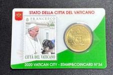 Coin Card Vaticano 50 centesimi 2020 n. 34 con francobollo Papa Francesco
