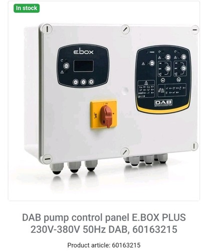 Dab pump control panel - panel, e.box