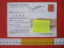 A.19 ITALIA SLOGAN MECCANICO TARGHETTA 1960 VERCELLI AUTO CAR ZIG ZAG MOTO ACI