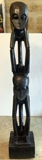 VINTAGE large SCULTURA ETNICA STATUA AFRICANA LEGNO INTAGLIATO totem tribale art