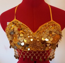 Danza del ventre  Top Corto monete Giallo asis 6105 €. 15.00