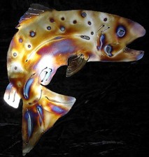 TROUT LEAPING House Home Metal