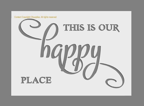 Happy place stencil francese - place,