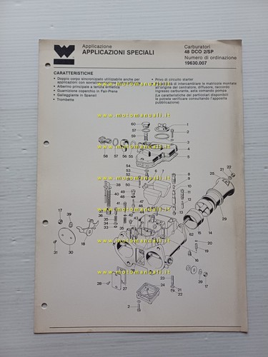 Weber carburatori applicazioni - carburatori,