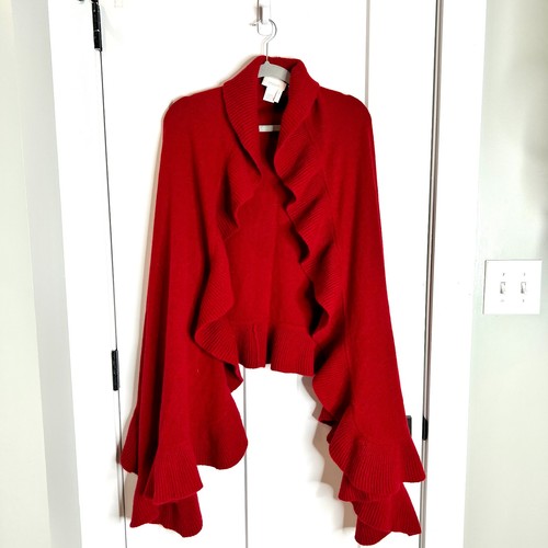 Poncho maglione rosso con