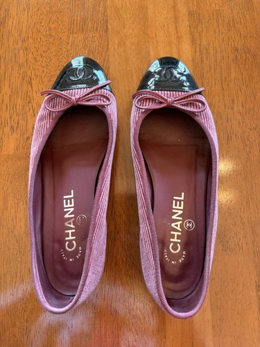 Ballerine chanel rosa nero - rosa/nero, in