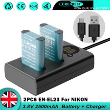 Batteria 2x 2500mAh EN-EL23 +