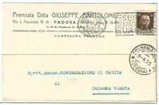 COMMERCIALE (149) - PADOVA Premiata Ditta GIUSEPPE BARTOLOMEI - Vg 1930