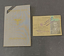 PASSAPORTO NAZISTA lavoratore Italiano Waker Fremdenpass Deutsches Reich 1944