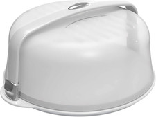 Portatorta, Portadolci,Ø 32 Cm, Plastica, Bianco/Cromato