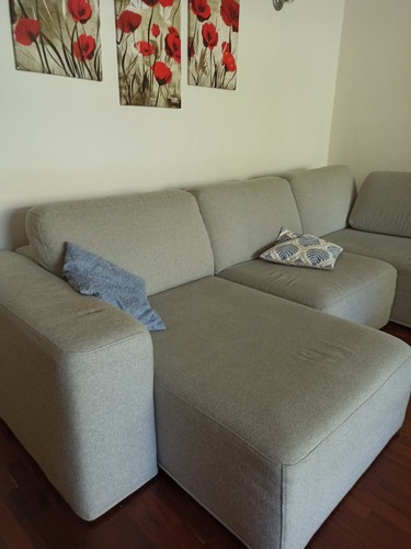 Sofà angolare grigio - , con