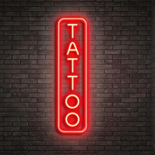 Insegna neon tatuaggio - insegna,