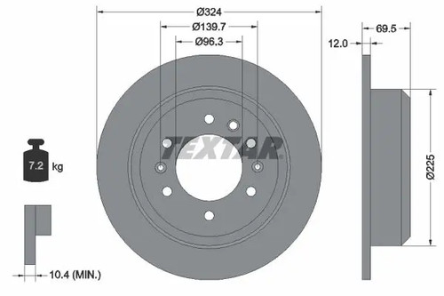 Disco freno pieno 92161800 - 2x,