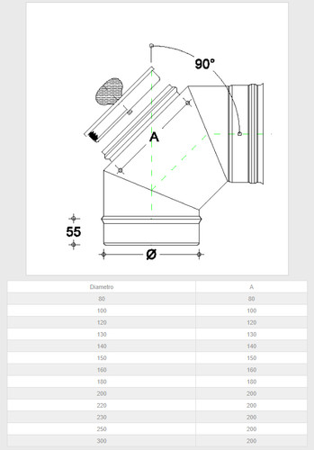 Curva 120mm gomito con - da, mf