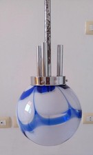 Lampadario Mazzega Anni 70 Originale Sfera Vetro Cristallino Murano E Cromo