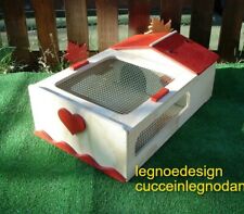 CASETTA PER TARTARUGHE DI TERRA CON TERRARIO RETE 60x40x21