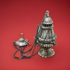 6,5 cm incensiere argento turibolo cesellato incisione Botafumeiro Presepe