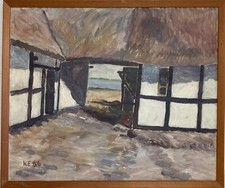 Quadro a Olio Vecchio Fattoria