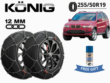 CATENE DA NEVE KONIG 12MM PER BMW X5 (E53) 2000-2006 255/50R19 GR 255 XG12PRO
