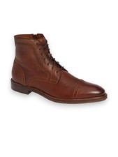 Stivali eleganti in pelle con lacci alla caviglia marroni fatti a mano punta a cappuccio per uomo confezione regalo gratuita