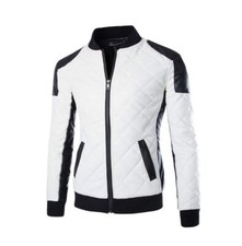 Giacca di pelle bicolore uomo