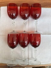 BICCHIERI DA VINO MURANO UGUALI MA TUTTI DIVERSI 6 Pezzi Artigianali!!