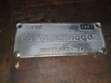 vecchia targa insegna VAGONE CARROZZA TRENO FERROVIA - COSTAMASNAGA 