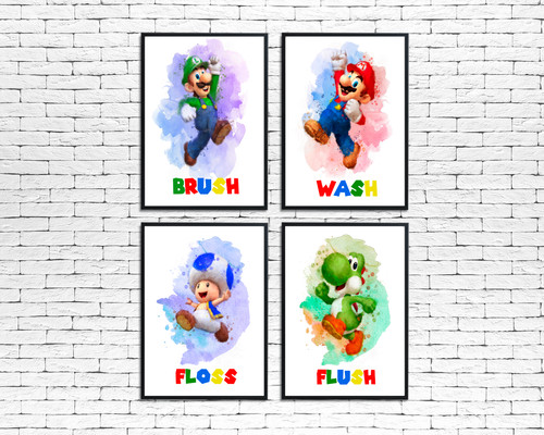 Bagno bambini mario stampe - bambini,