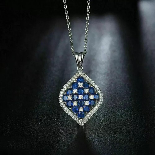 Ciondolo donna zaffiro blu