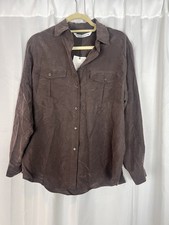 ZARA brown silk mulberry shirt
