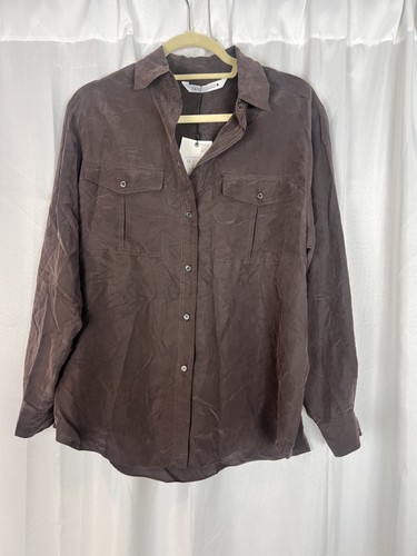 Zara camicia blusa marrone - zara,