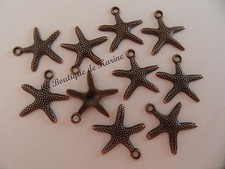 LOTTO 10 CIONDOLI STELLA MARINA METALLO RAME - CREAZIONE GIOIELLI PERLE CHARMS
