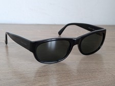 Vintage Giorgio Armani 845 Black Acetate Sunglasses Made in Italy  GA Glass Lens