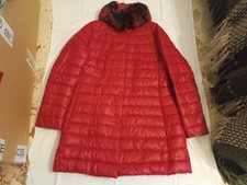 Piumino lungo rosso con zip e