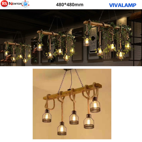 Lampadario corda canapa e27 - lampadario,