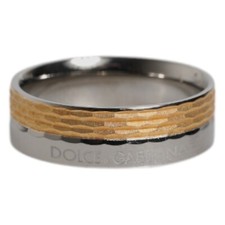 Anello DOLCE & GABBANA tono oro argento vero ottone logo DG uomo US7,5 56mm 230usd