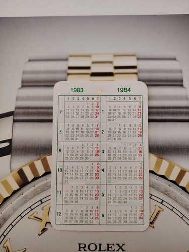 Calendario rolex 1983 1984 - rolex, 1983-1984