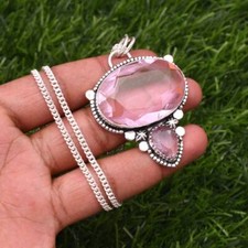 Ciondolo kunzite rosa - , argento