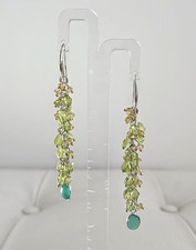 orecchini in argento 925, peridoto, citrino e onice verde