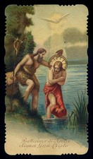 santino-holy card*S.GIOVANNI BATTISTA BATTEZZA GESU' NEL GIORDANO