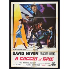 manifesto A CACCIA DI SPIE david niven françoise dorléac val guest pallos A13